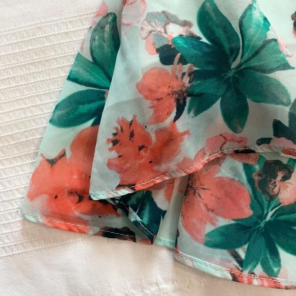 LULUS MINT CORAL FLORAL HIGH RISE MAXI CHIFFON SKIRT - XS - Picture 7 of 9